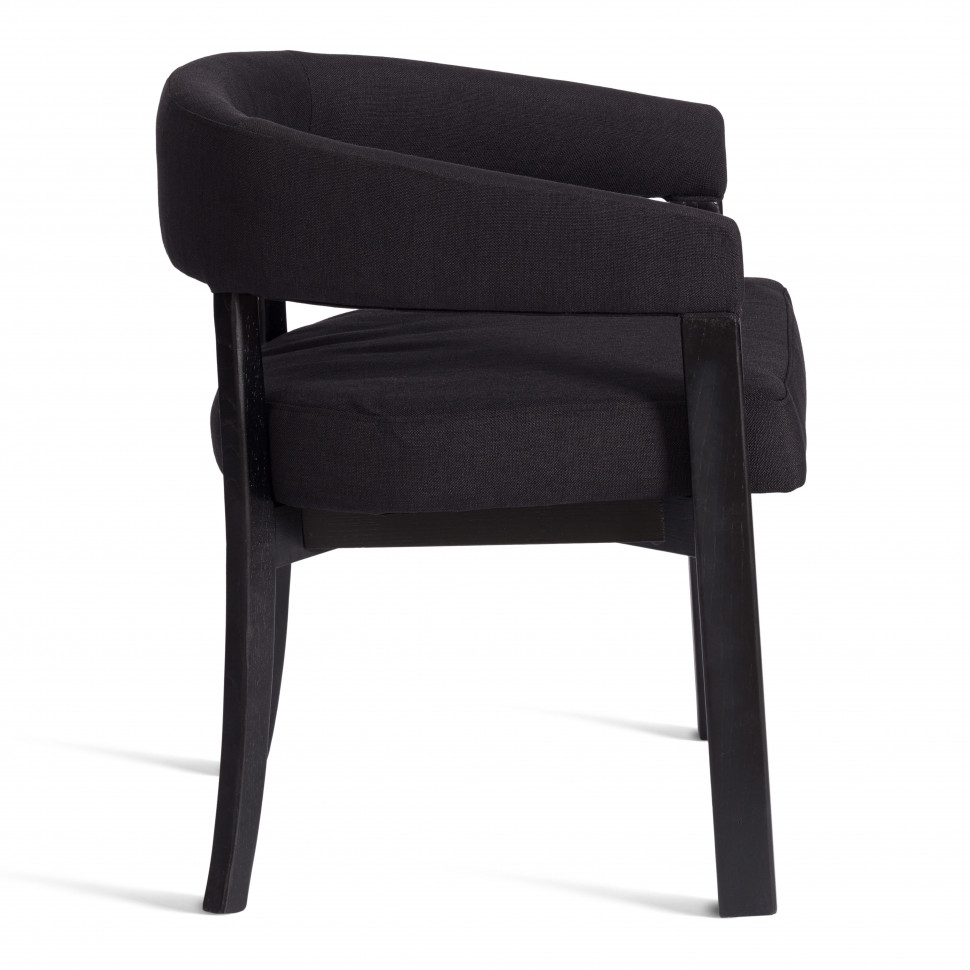 Стул SURTUR дерево вяз/ткань лен, черный/черный лен, 54х53х74 см