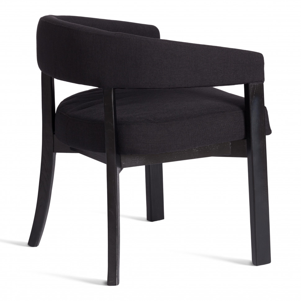 Стул SURTUR дерево вяз/ткань лен, черный/черный лен, 54х53х74 см