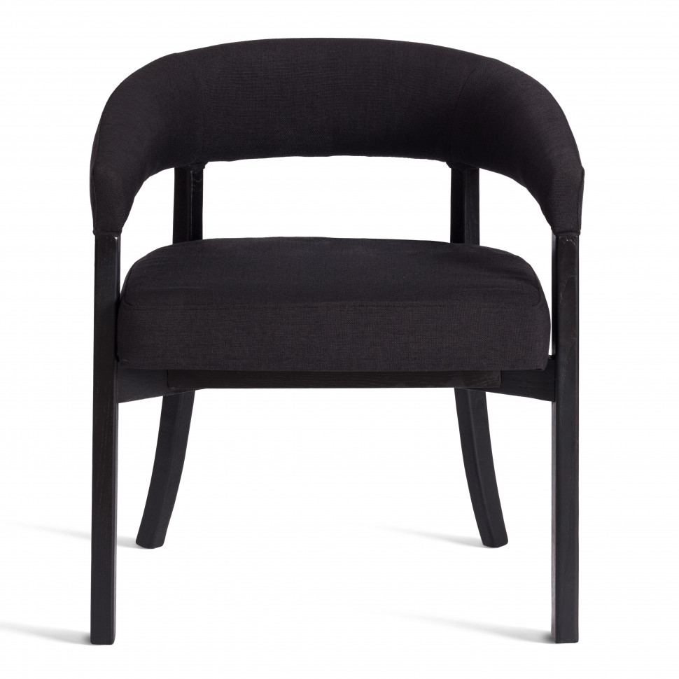 Стул SURTUR дерево вяз/ткань лен, черный/черный лен, 54х53х74 см