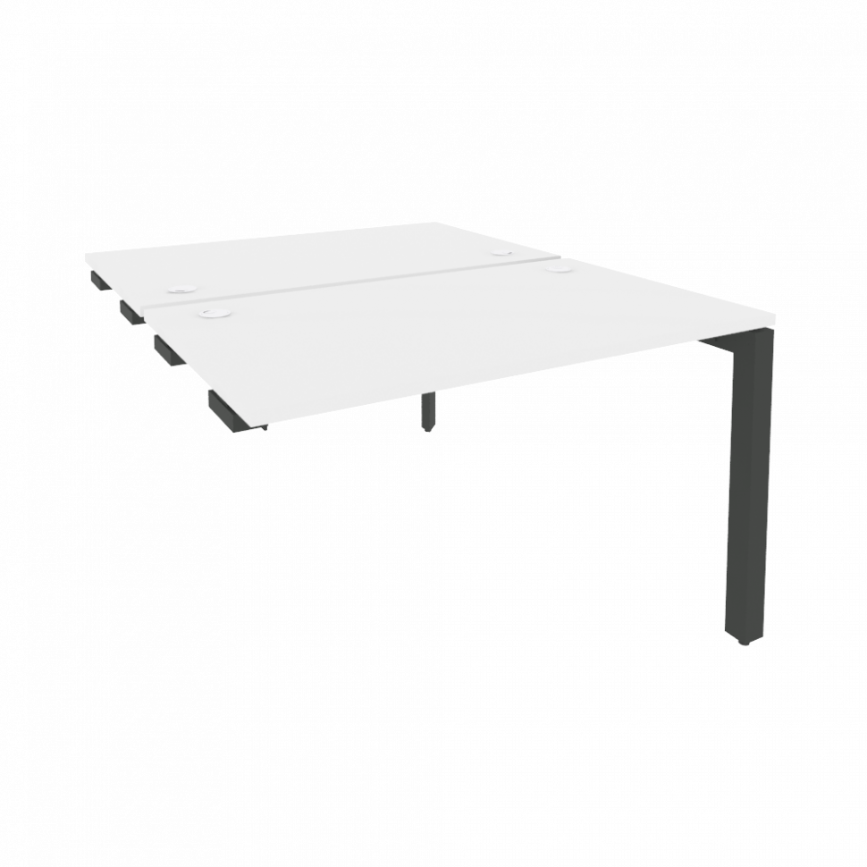 Onix Стол-приставка двойной на П-образном м/к к опорным элем. O.MP-D.SPR-2.7 Белый Бриллиант/Металл