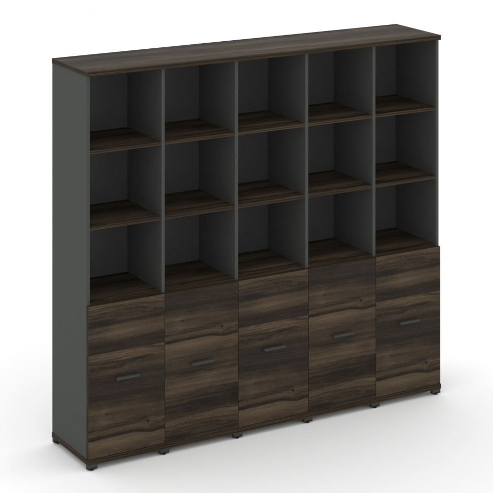 Concept Шкаф 5 узких секций, 5 ниш CN.STU-551 A Дуб Мали/Антрацит/Металл Антрацит 2084*420*1922