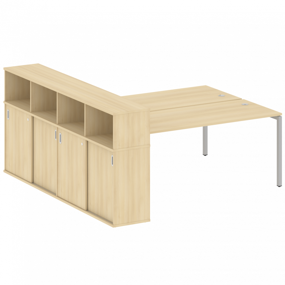 Metal System Quattro Рабочая станция с шкафом-купе на П-образном м/к 40БП.РС-СШК-4.5 Т Акация Лорка/ Metal System Quattro Рабочая станция с шкафом-купе на П-образном м/к 40БП.РС-СШК-4.5 Т Акация Лорка/