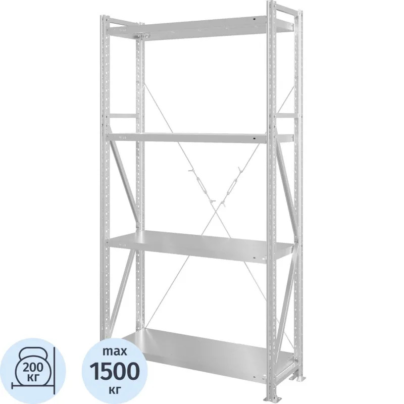 Стеллаж металлический 0MX_MS U 2000x1000x400/4