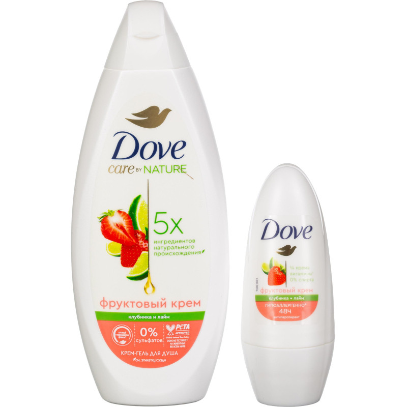 Подарочный набор Dove Клубничный крем,250+50мл жен