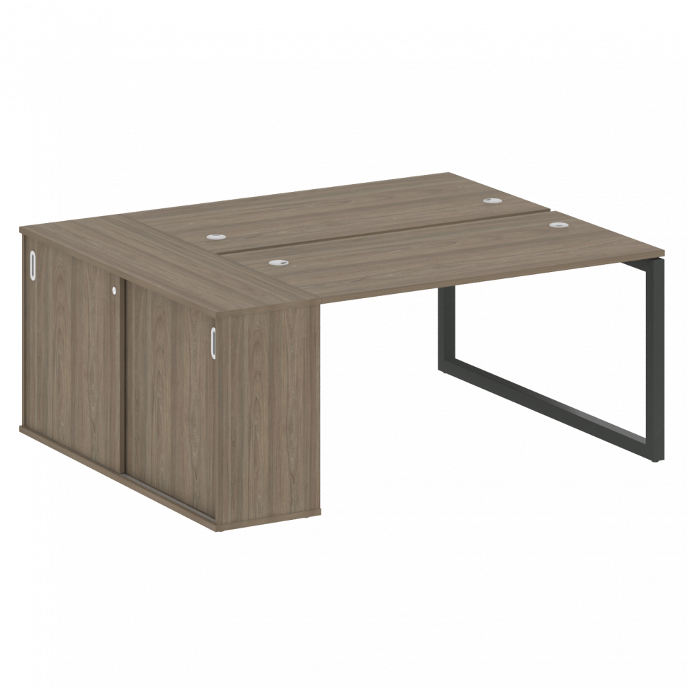 Metal System Quattro Рабочая станция с шкафом-купе на О-образном м/к 50БО.РС-СШК-1.3 Т Вяз Благородн