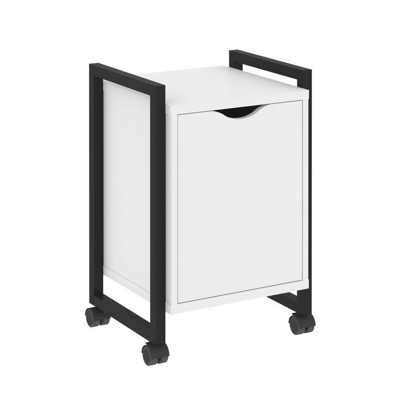 Loft Тумба на колесных опорах+фасад VR.L-T2.K Белый Бриллиант/Металл Черный 500*460*767
