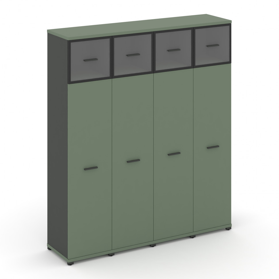 Concept Шкаф 4 узкие секции, 5 ниш CN.STU-547 RPB A Кобо/Антрацит/Металл Антрацит/Прозрачный 1668*42