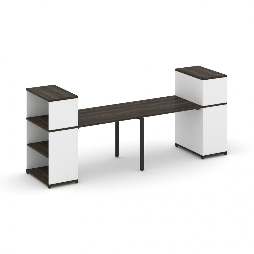 Concept Рабочая станция с опорными стеллажами с надставкой низ. CN.ORS-209 Дуб Мали/Белый Бриллиант/