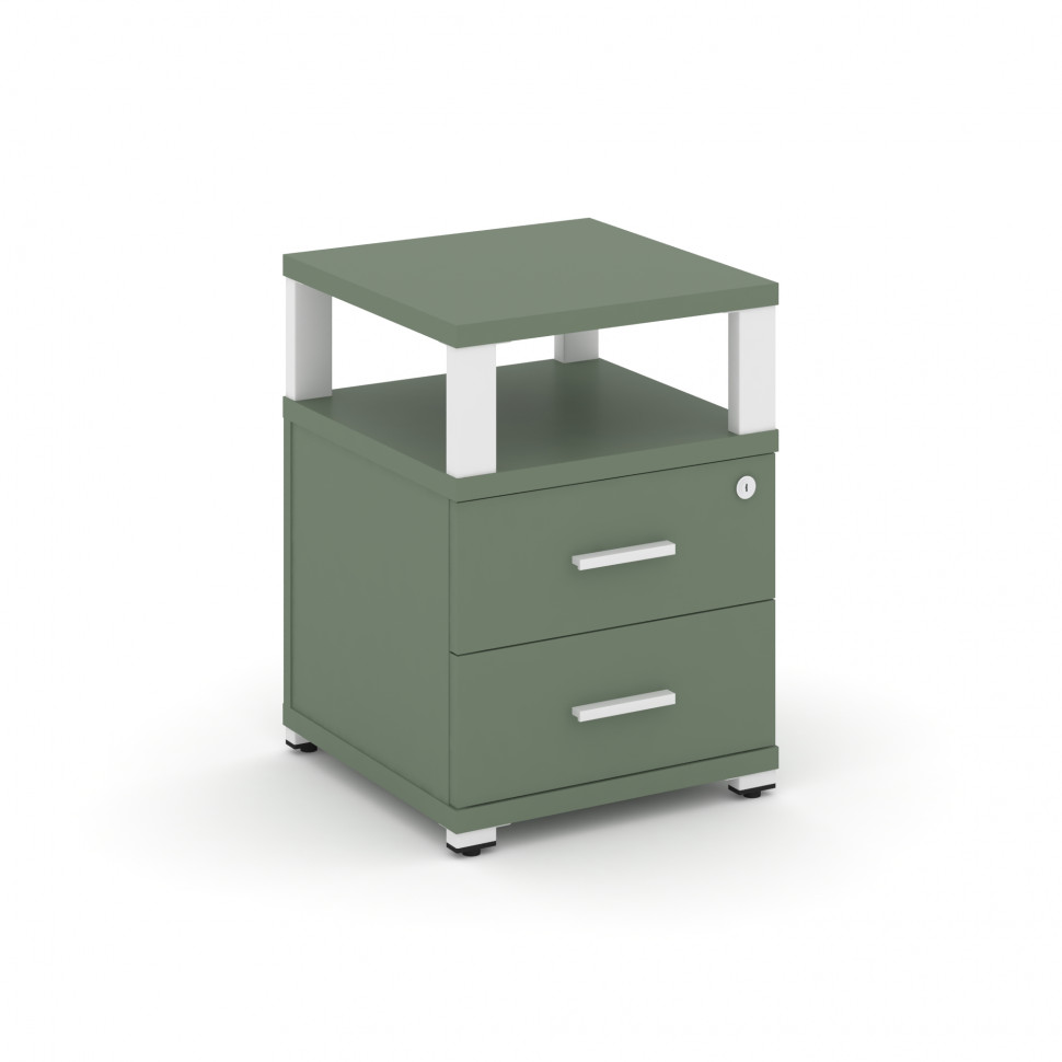 Concept Тумба приставная 2 ящ. с надставкой CN.TUP-002 W Кобо/Металл Белый 420*420*583 Concept Тумба приставная 2 ящ. с надставкой CN.TUP-002 W Кобо/Металл Белый 420*420*583