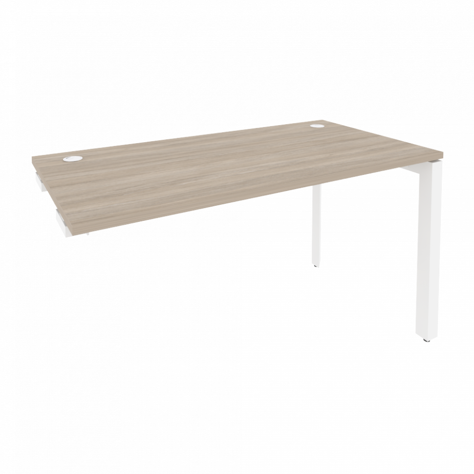 Onix Стол-приставка на П-образном м/к к опорным элементам O.MP-SPR-3.7 Дуб Аттик/Металл Белый 1380*7