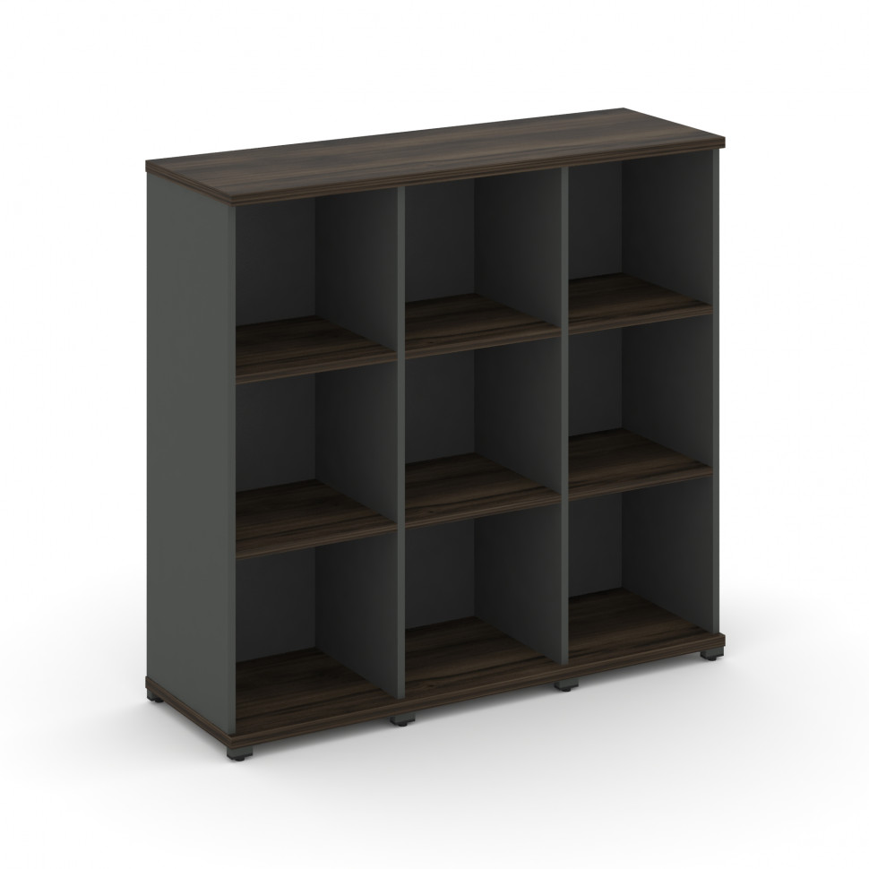 Concept Стеллаж 3 узкие секции, 3 ниши CN.STU-330 Дуб Мали/Антрацит/Металл Антрацит 1252*420*1186