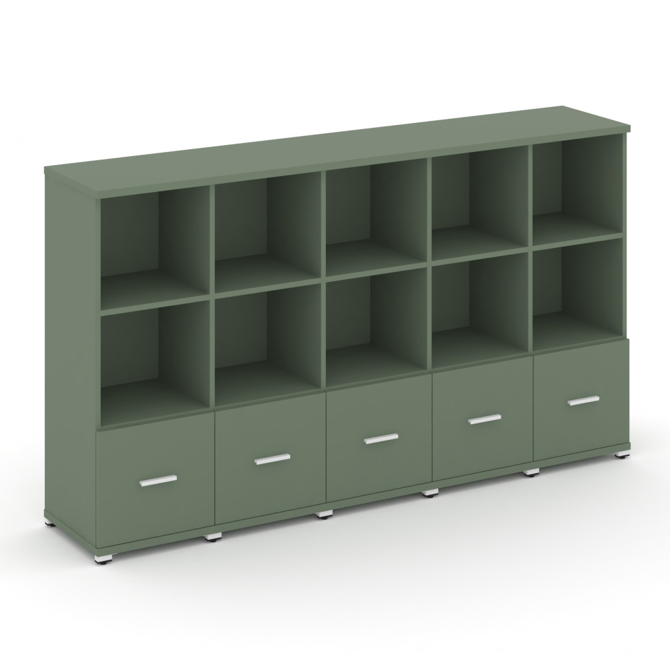 Concept Шкаф 5 узких секций, 3 ниши CN.STU-351 W Кобо/Металл Белый 2084*420*1186