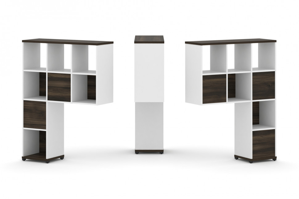 Concept Надставка высокая CN.DNV-003 Дуб Мали/Белый Бриллиант/Металл Черный 1099*350*1486