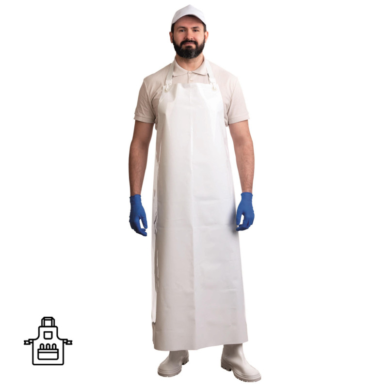 Фартук многоразовый Ларипол полиуретановый уплотненный 90x130,бел 300мкм,ПС