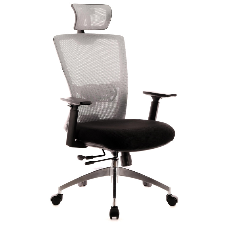 Кресло 0MX_EV_Everprof Polo S сетка/ткань черный/серый, алюминий