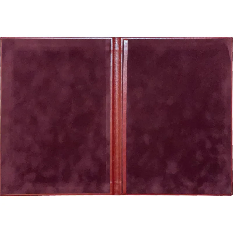 Папка адресная НЕБРАСКА, бордо, выклейка бархат, А4 (188343)