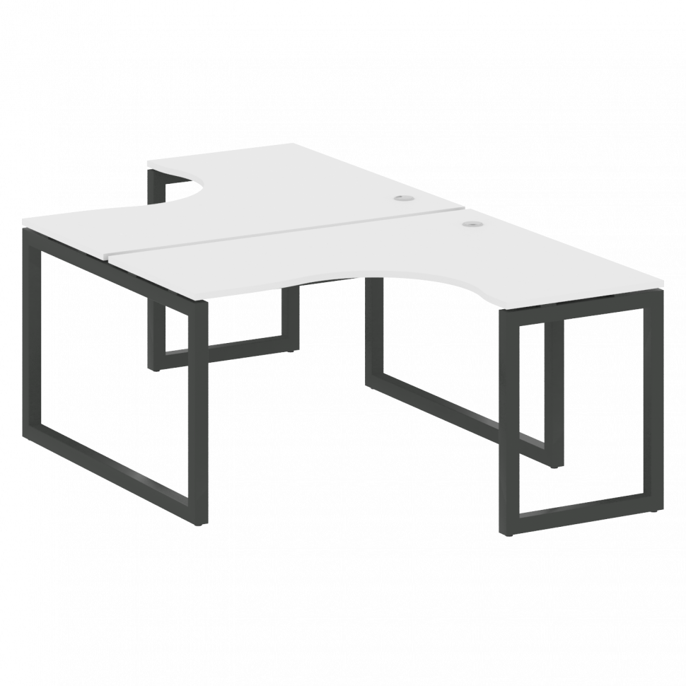 Metal System Quattro Рабочая станция криволинейная на О-образном м/к 50БО.РАС-СА-2.3 Белый/Металл Ан