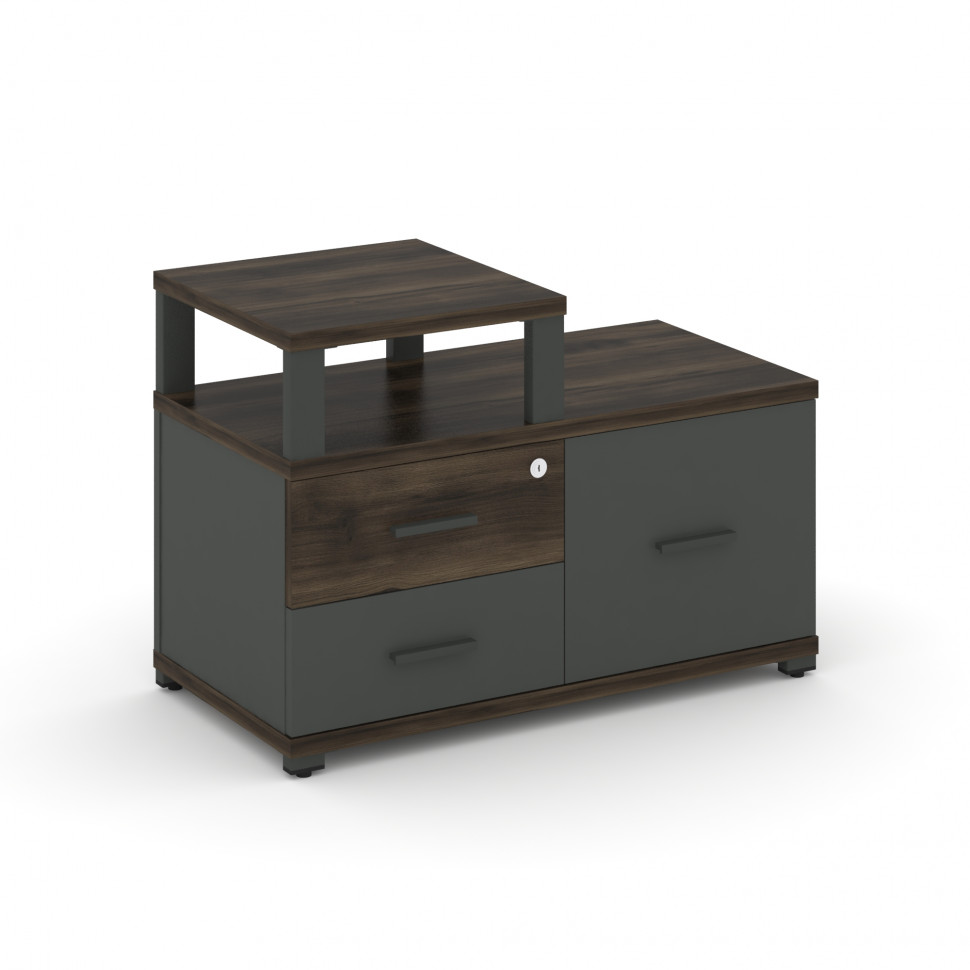 Concept Тумба приставная широкая 2 ящ.+1 распаш. фасад с надставкой узкой CN.TSP-005 A Дуб Мали/Антр