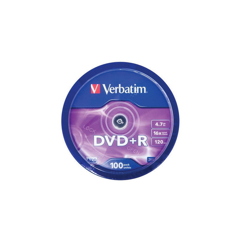 Носители информации DVD+R, 16x, Verbatim Azo Matt Silver, Cake/100, 43551 Носители информации DVD+R, 16x, Verbatim Azo Matt Silver, Cake/100, 43551