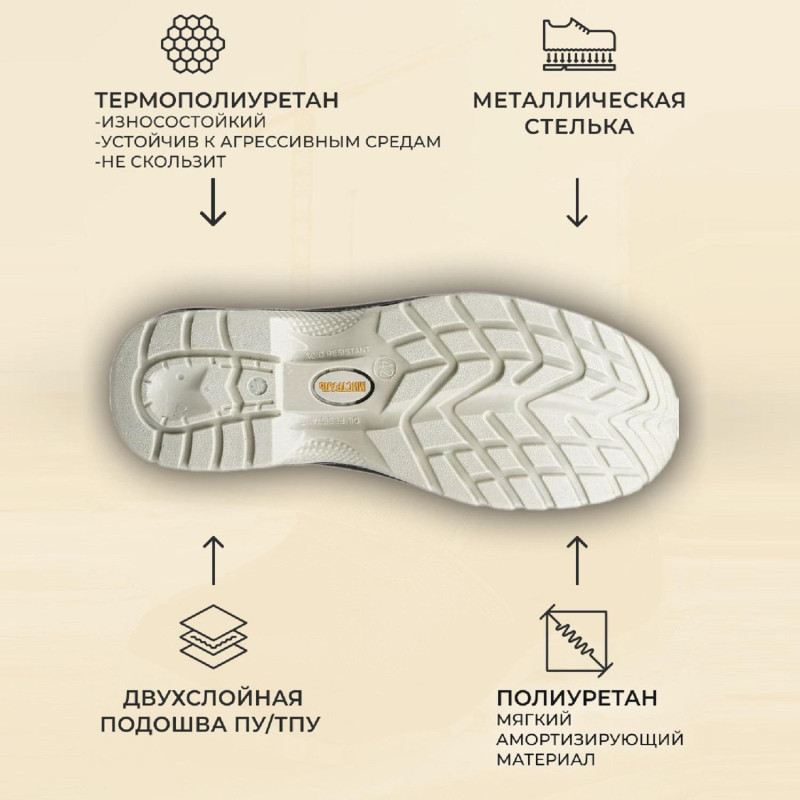 Полуботинки с перфор (сандалии) Мистраль ULTRA ПУ/ТПУ с ПП и АС р.42 SJ4000