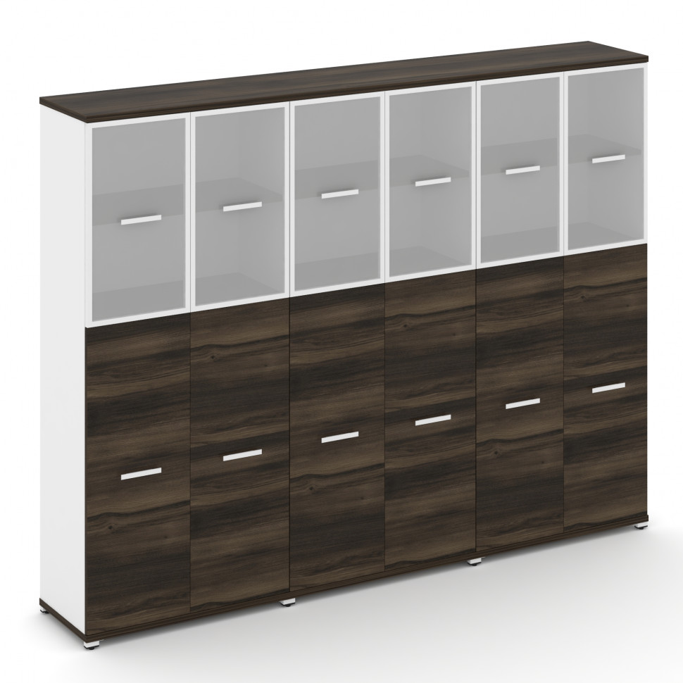 Concept Шкаф 3 широкие секции, 5 ниш CN.STS-535 RMW W Дуб Мали/Белый Бриллиант/Металл Белый/Сатин 25