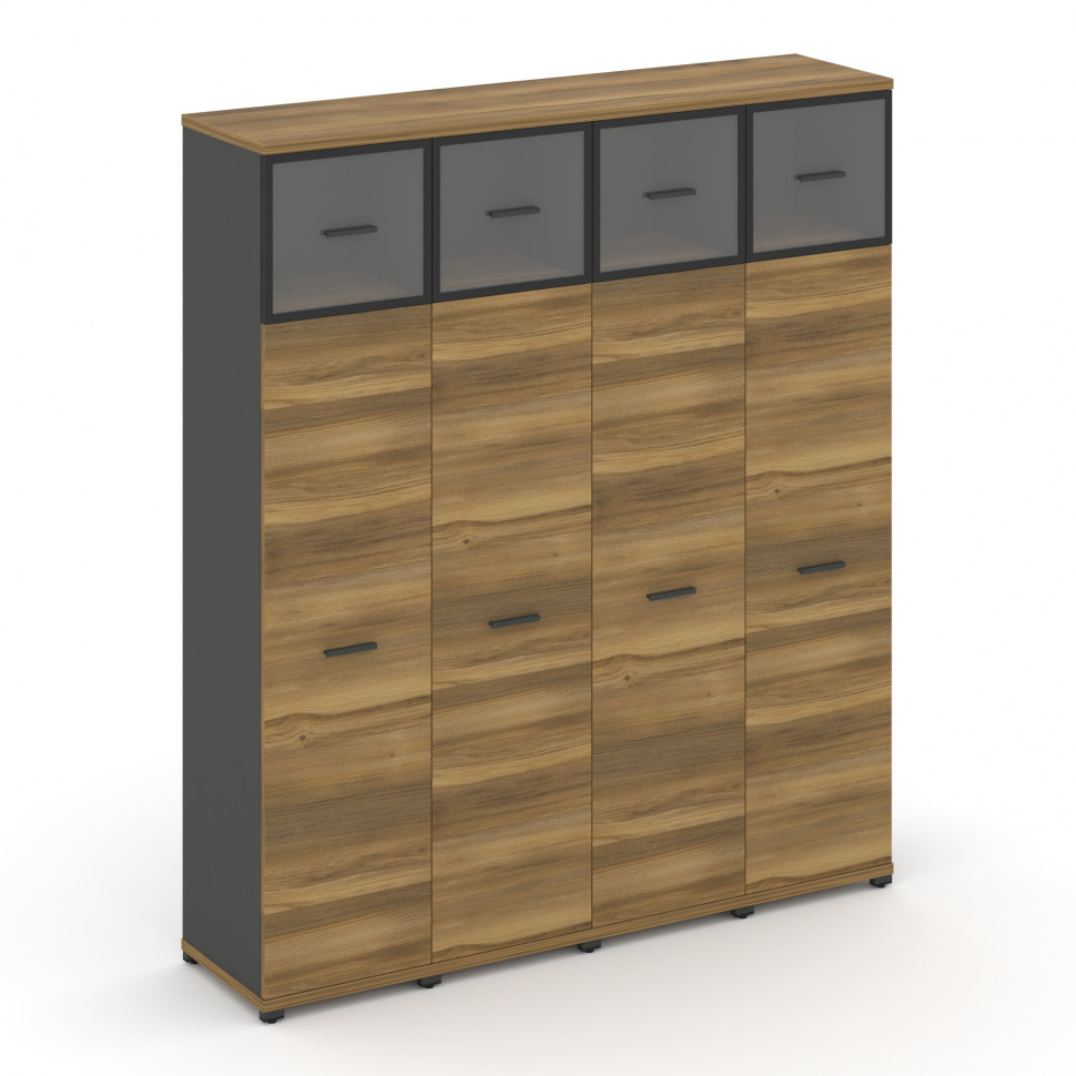 Concept Шкаф 4 узкие секции, 5 ниш CN.STU-547 RPB A Сандал Янтарный/Антрацит/Металл Антрацит/Прозрач