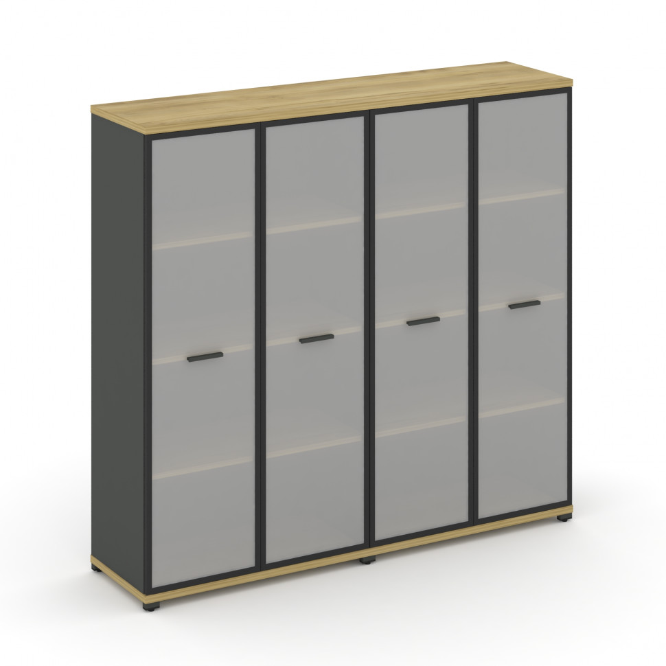 Concept Шкаф 2 широкие секции, 4 ниши CN.STS-426 RMB A Дуб Винченцо/Антрацит/Металл Антрацит/Сатин 1