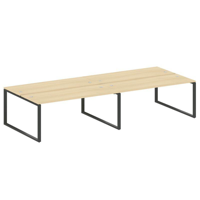 Metal System Рабочая станция на 4 места на О-образном м/к БО.СМ-4.5 Акация Лорка/Металл Антрацит 360