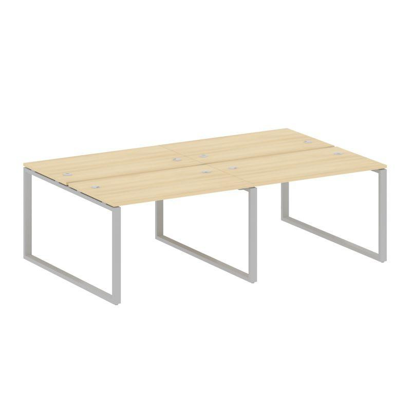 Metal System Рабочая станция на 4 места на О-образном м/к БО.СМ-4.2 Акация Лорка/Металл Серый 2400*1