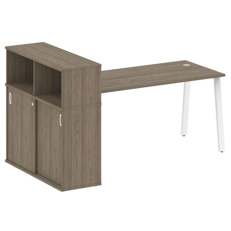 Metal System Стол письменный с шкафом-купе на А-образном м/к БА.РС-СШК-3.4 Т Вяз Благородный/Металл Metal System Стол письменный с шкафом-купе на А-образном м/к БА.РС-СШК-3.4 Т Вяз Благородный/Металл