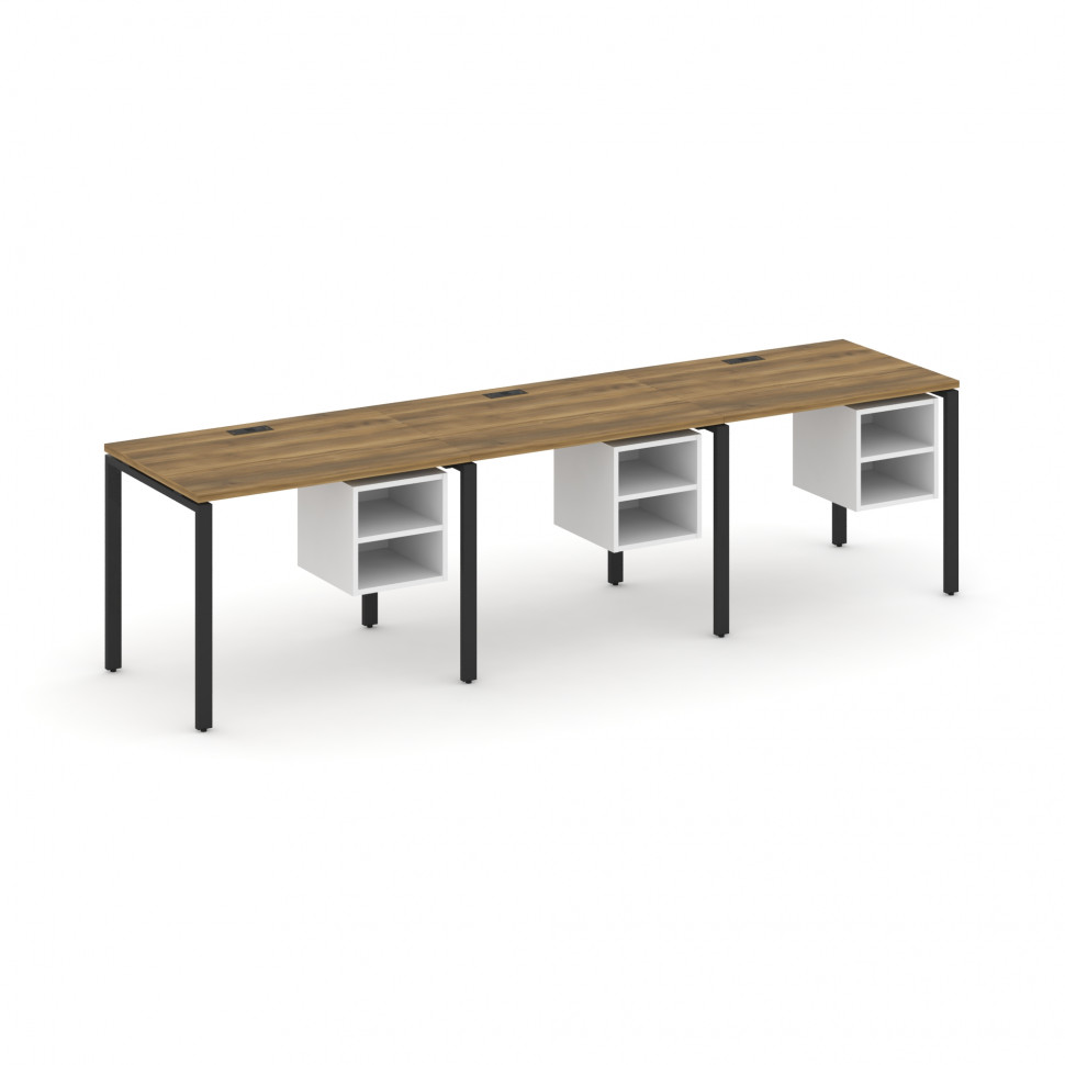 Concept Рабочая станция односторонняя с подвес. тумбами 3 места CN.ORS-125 Сандал Янтарный/Белый Бри