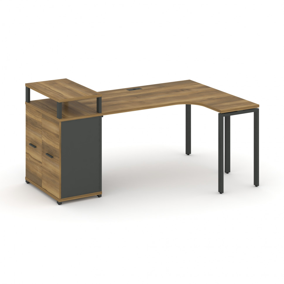 Concept Стол эргономичный с опорным распаш. шкафом с верх. горизонтом CN.SA-212(R) A Сандал Янтарный Concept Стол эргономичный с опорным распаш. шкафом с верх. горизонтом CN.SA-212(R) A Сандал Янтарный