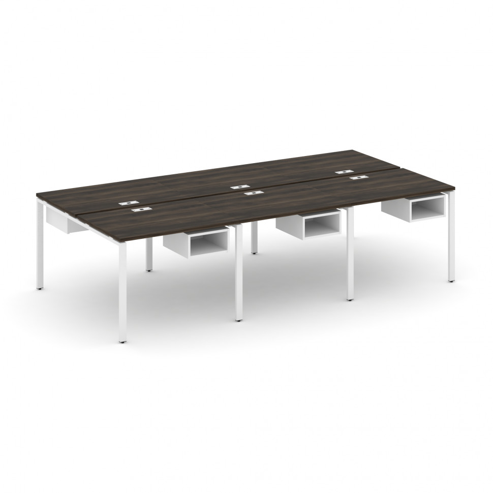 Concept Рабочая станция двухсторонняя с подвес. тумбами на 6 мест CN.DRS-141 Дуб Мали/Белый Бриллиан