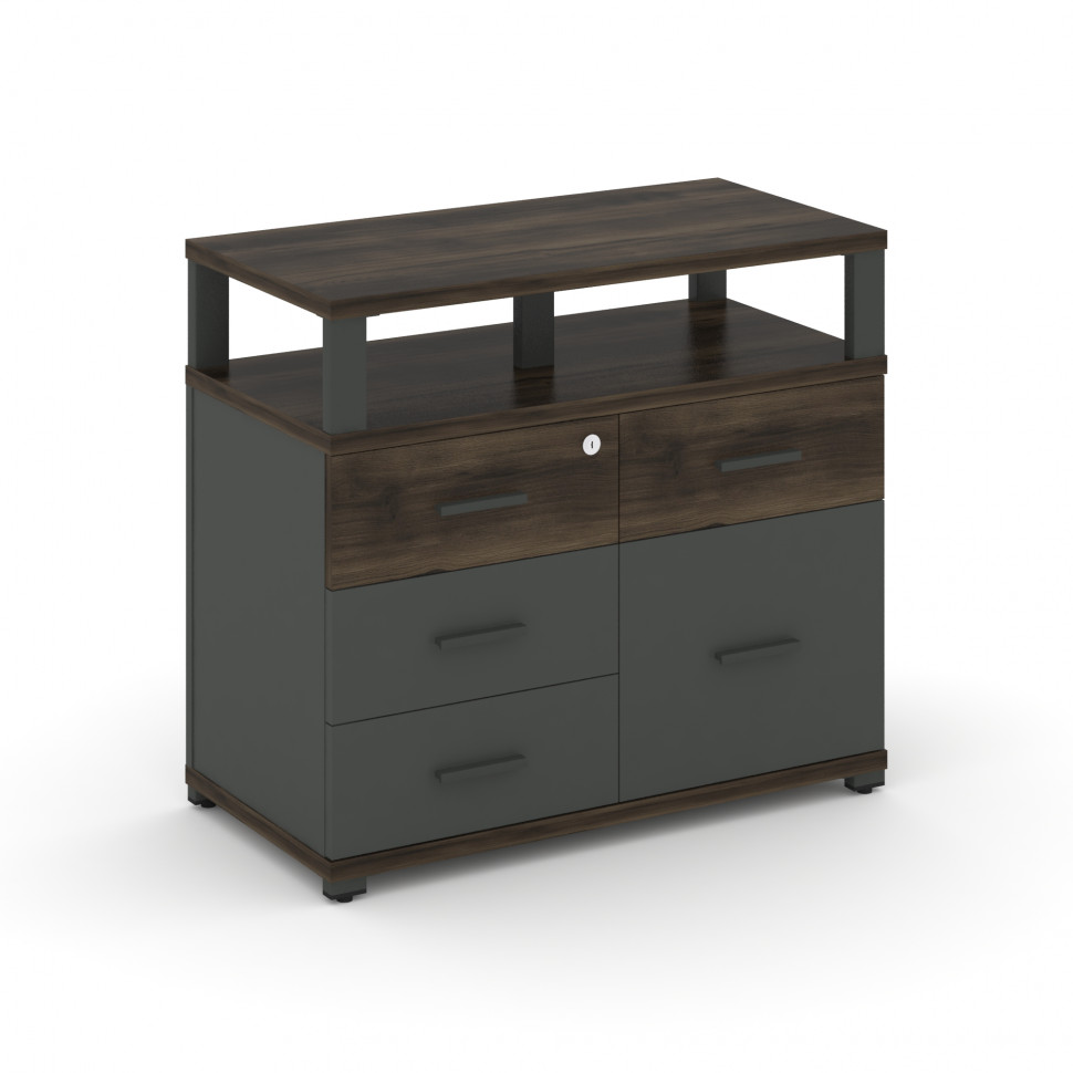 Concept Тумба приставная широкая 4 ящ.+1 распаш. фасад с надставкой широкой CN.TSP-012 A Дуб Мали/Ан Concept Тумба приставная широкая 4 ящ.+1 распаш. фасад с надставкой широкой CN.TSP-012 A Дуб Мали/Ан