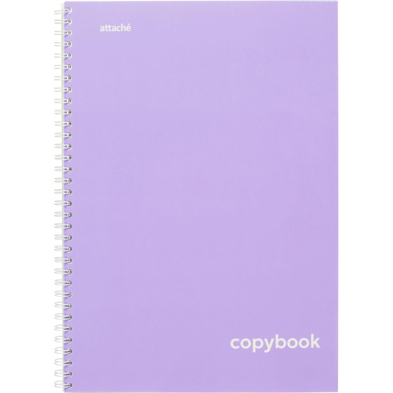 Бизнес-тетрадь А4 96л Attache Акварель фиолетовый, клетка, гребень, картон