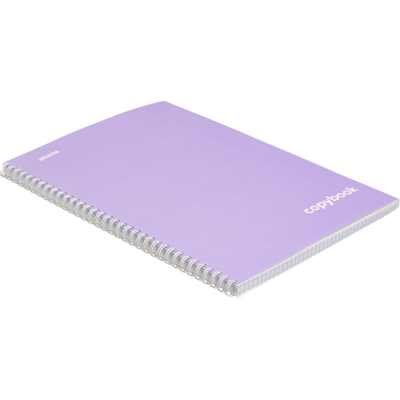 Бизнес-тетрадь А4 96л Attache Акварель фиолетовый, клетка, гребень, картон