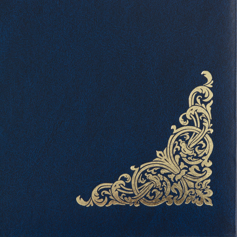 Папка адресная бумвинил А4 (объемная) Поздравляем с виньеткой синяя