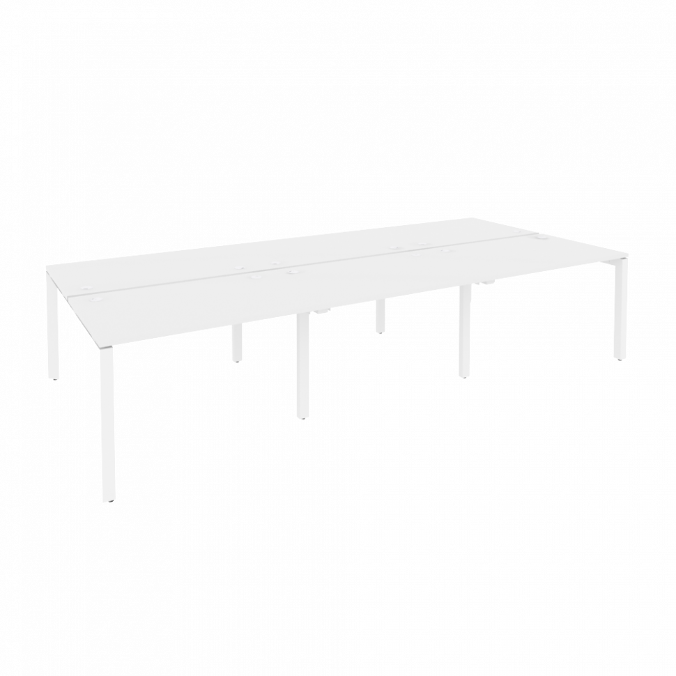 Onix Рабочая станция на П-образном м/к O.MP-D.RS-6.2.8 Белый Бриллиант/Металл Белый 3540*1635*750