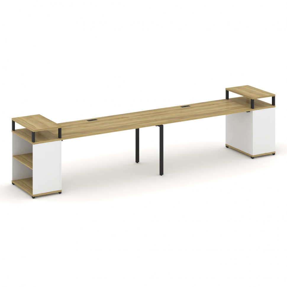 Concept Рабочая станция с опорными стеллажами с верх. горизонтами CN.ORS-208 Дуб Винченцо/Белый Брил