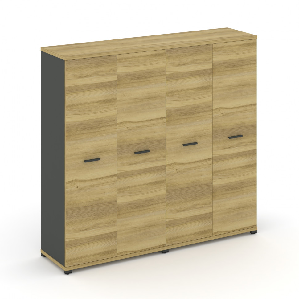 Concept Шкаф 2 широкие секции, 4 ниши CN.STS-426 A Дуб Винченцо/Антрацит/Металл Антрацит 1668*420*15