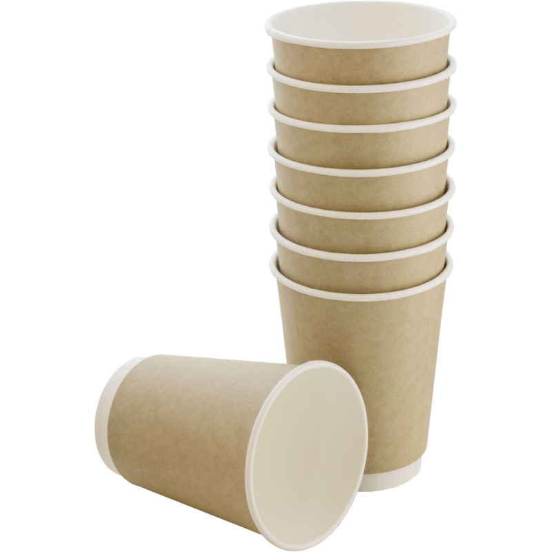 Стакан одноразовый бум двухслойный d-90мм 400мл коричневый (25шт/уп)