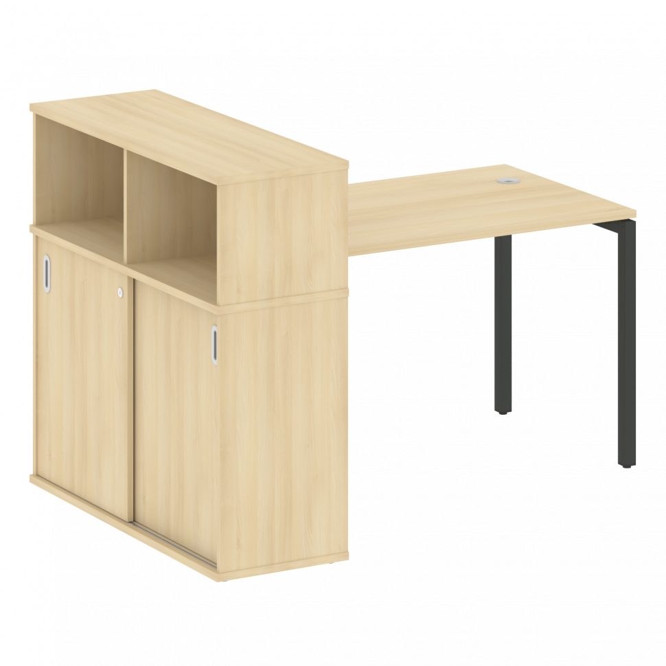 Metal System Quattro Стол письменный с шкафом-купе на П-образном м/к 40БП.РС-СШК-3.2 Т Акация Лорка/ Metal System Quattro Стол письменный с шкафом-купе на П-образном м/к 40БП.РС-СШК-3.2 Т Акация Лорка/