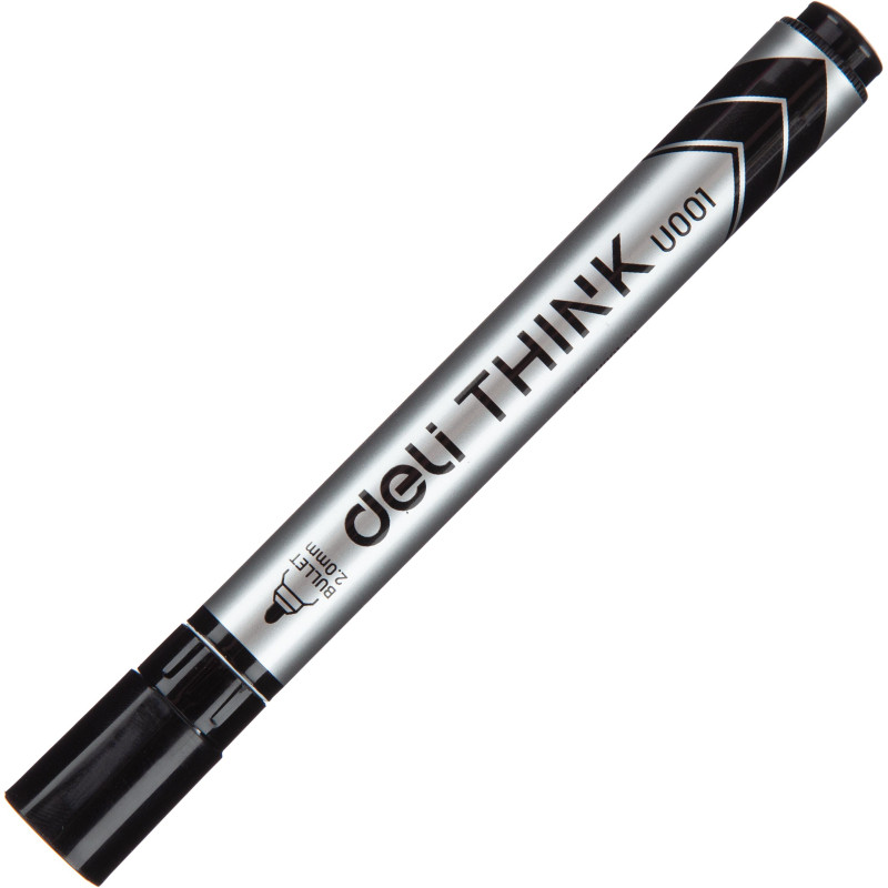 Маркер для белых досок Deli Think 2 мм черный кругл.нак.EU00120
