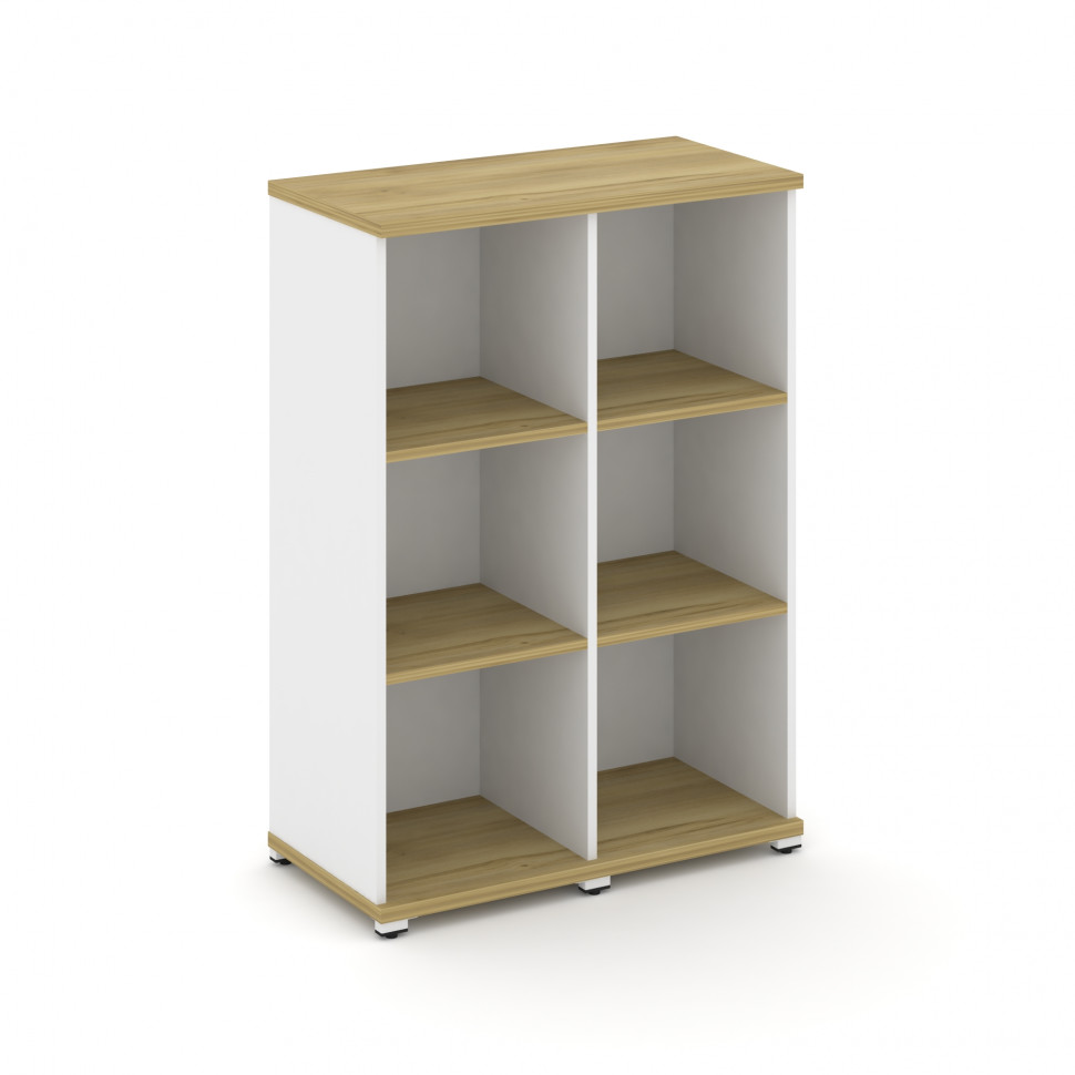 Concept Стеллаж 2 узкие секции, 3 ниши CN.STU-320 Дуб Винченцо/Белый Бриллиант/Металл Белый 836*420*