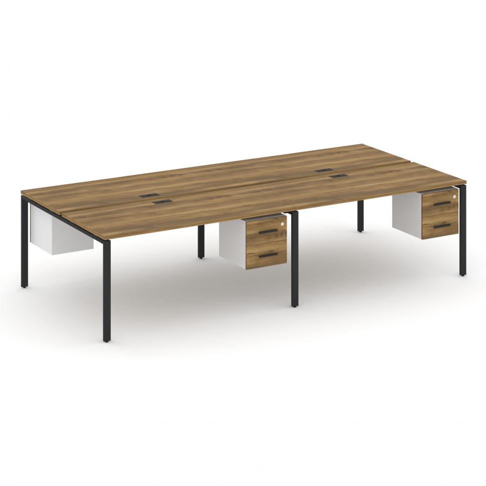 Concept Рабочая станция двухсторонняя с подвесными тумбами на 4 места CN.DRS-136 B Сандал Янтарный/Б Concept Рабочая станция двухсторонняя с подвесными тумбами на 4 места CN.DRS-136 B Сандал Янтарный/Б