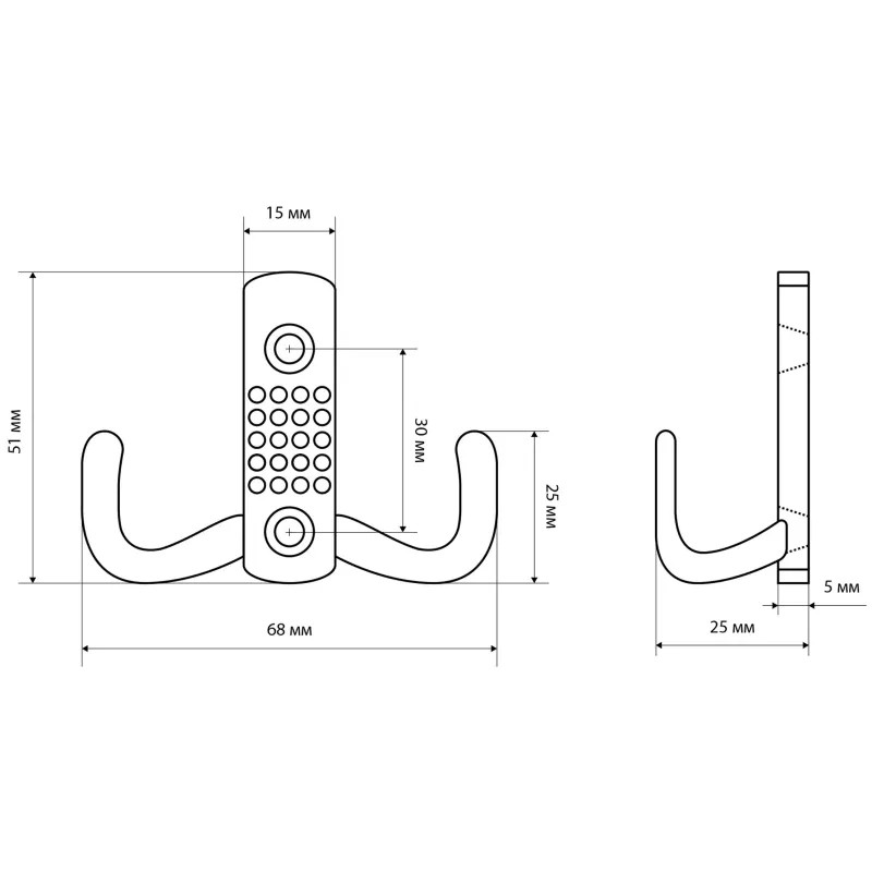 Вешалка настенная УЗК Крючок двухрожковый StahlBuro 212 B CP (16111), хром