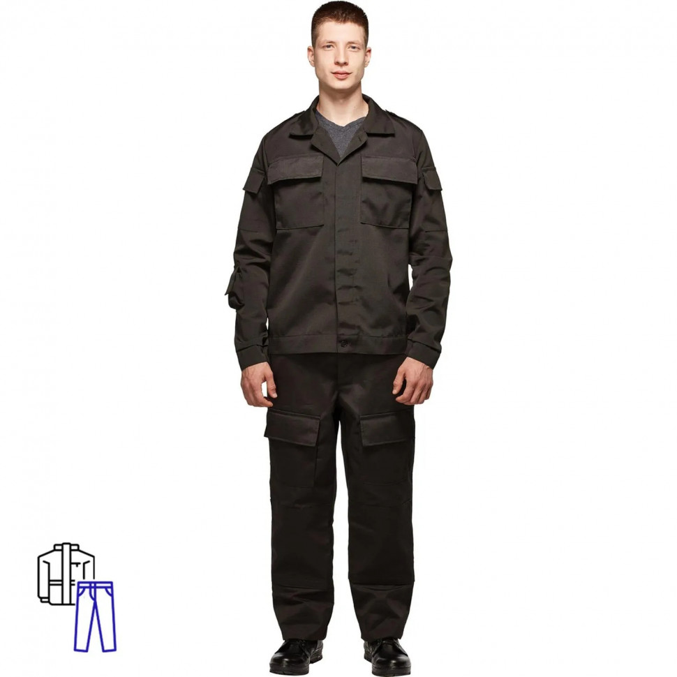 Костюм охранника ло32-КБР черный (52-54) 182-188