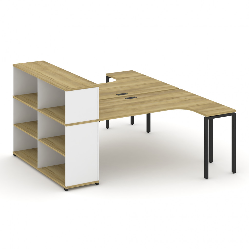 Concept Рабочая станция с опорным стеллажом с надставкой низ. CN.DSA-206 Дуб Винченцо/Белый Бриллиан