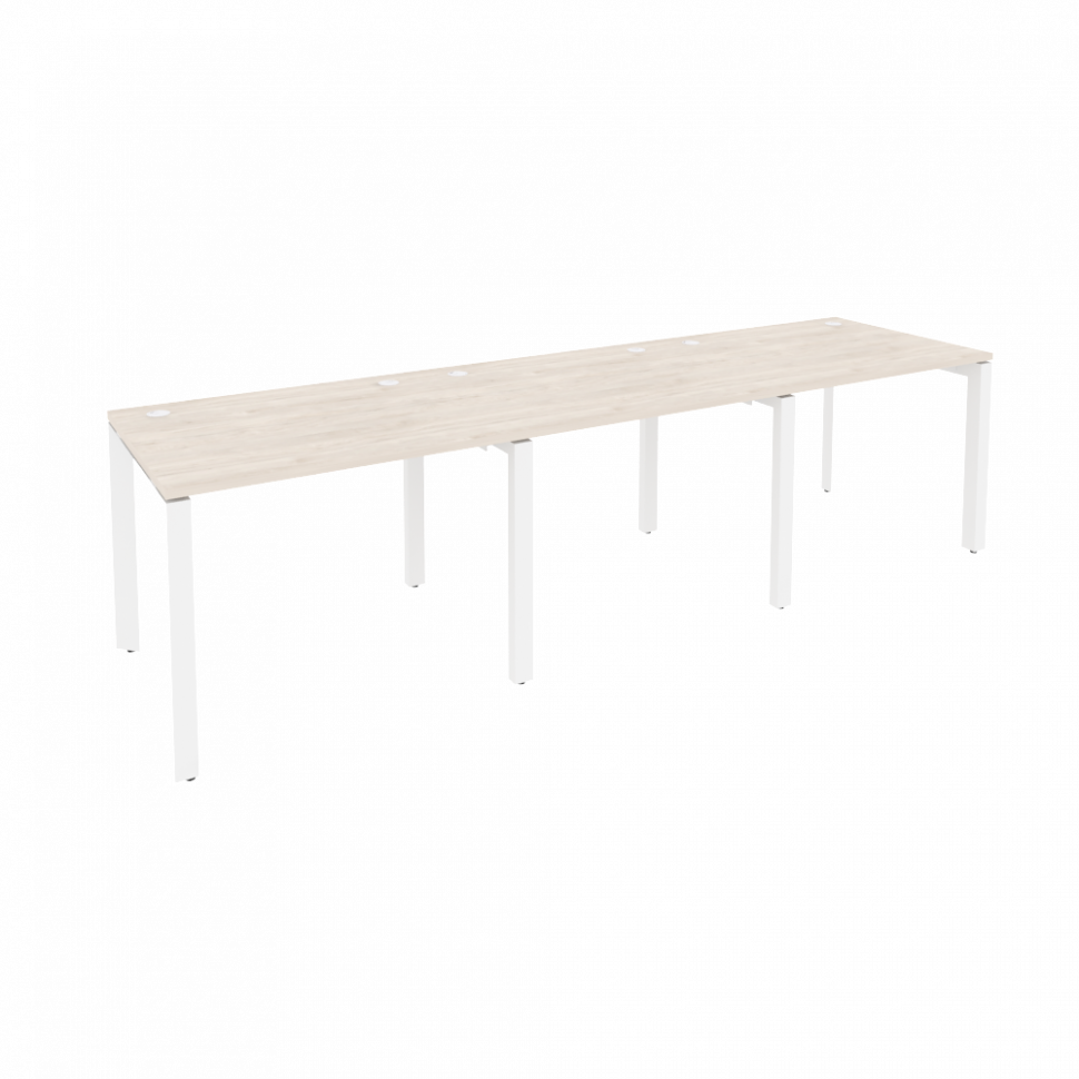 Onix Рабочая станция на П-образном м/к O.MP-RS-3.1.8 Денвер Светлый/Металл Белый 2940*800*750