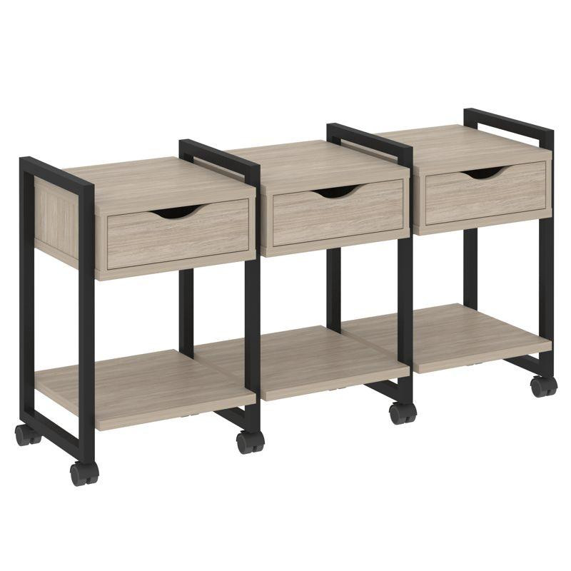 Loft Тумба на колесных опорах VR.L-TN-4.K Дуб Аттик/Металл Черный 1440*460*767 Loft Тумба на колесных опорах VR.L-TN-4.K Дуб Аттик/Металл Черный 1440*460*767